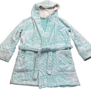 Victoria's Secret VS Pink Fleece Robe Women’s M/L Mint Plush Sherpa Hoodie